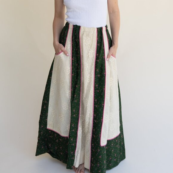 Vintage Dresses & Skirts - VINTAGE Handmade Floral Skirt